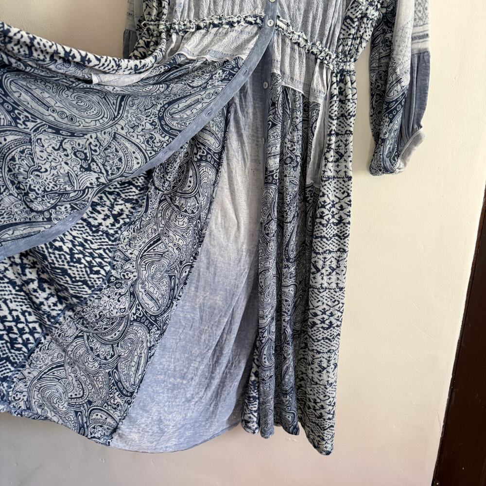 FREE PEOPLE | Oh My Mix Boho Mixed pattern embroidered Midi Dress | Small - Picture 5 of 7